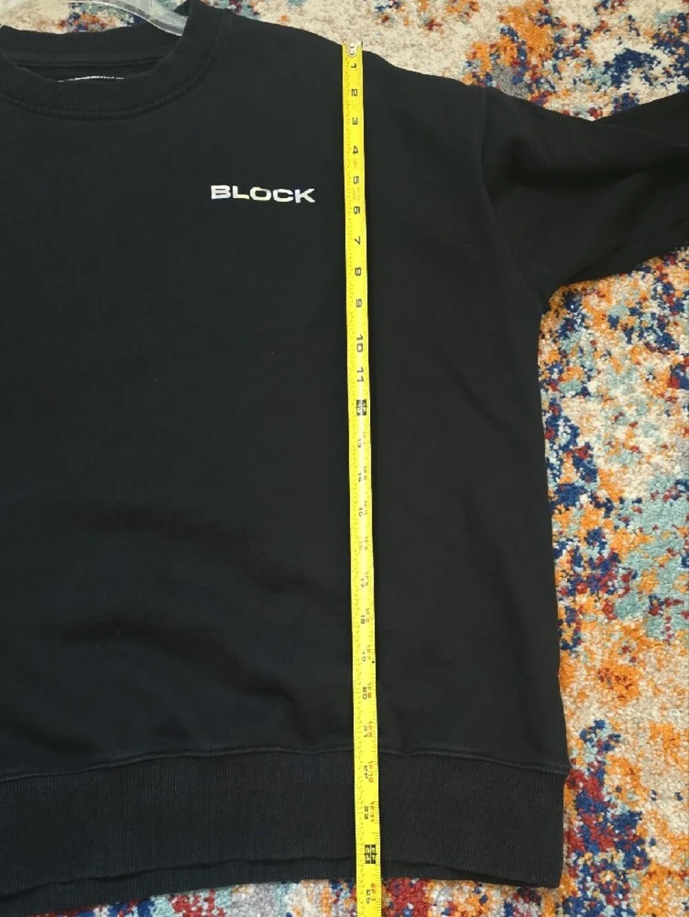 Block Mens Holographic Cube Graphic French Terry Sweatshirt Black Size Medium